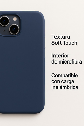 Funda Silicona Iphone 11 13 15+ 16 Pro Max Colores Pastel Azul Oscuro Iphone 16 Pro