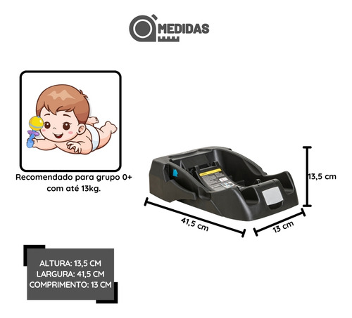 Bebê Conforto Kiddo Casulo Click Preto (13 Kg) E Base