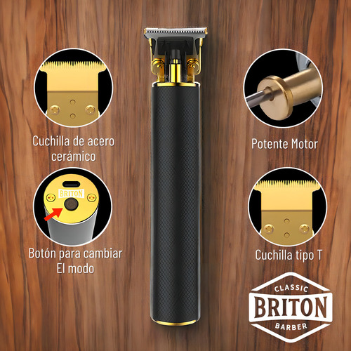 Patillera Maquina Para Cortar Pelo Y Afeitadora Inalambrica Recortadora Detalle Briton Set
