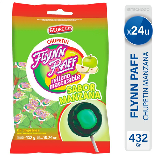 Chupetin Flynn Paff Relleno Masticables Manzana X24 Unidade 