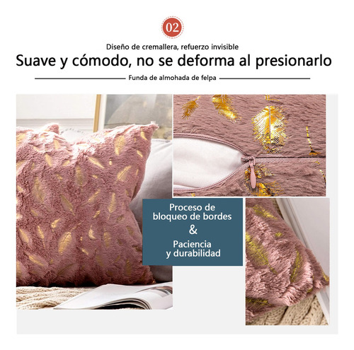 Dos Piezas De Funda De Cojín De Felpa Para Sala De Estar Lila