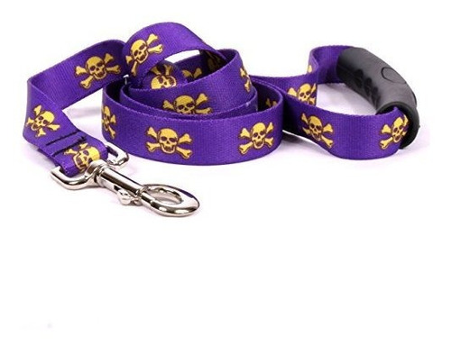 Diseño De Perro Amarillo Purple Gold Skulls Ezgrip Dog Leas