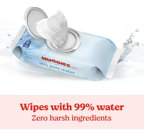 Lenços Umedecidos Para Bebês Huggies, 99% Água Pura, Sem Per