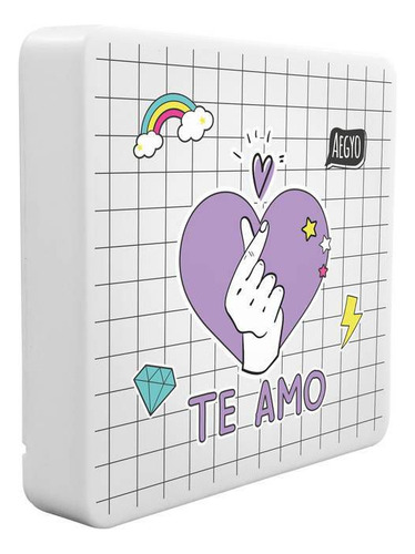 Luminária Slim Led Te Amo Pop Cúpula Branco Estrutura Branco 110v/220v