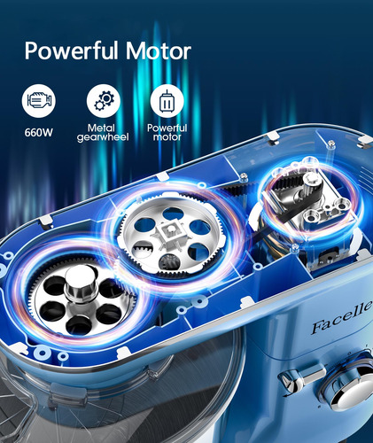 Batedeira Facelle 660w 6,5l Com 3 Acessórios Azul