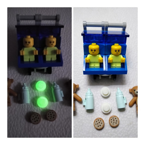 Lego City Bebés Gemelos / Carreola / Biberones / Piezas Glow