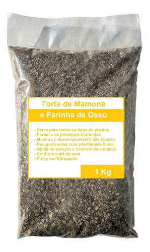 Torta De Mamona E Farinha De Osso Adubo Fertilizante 1 Kg