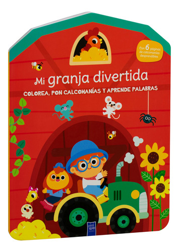 Libro Para Colorear: Colorea, Pon Calcomanías Y Aprende Palabras: Mi Granja Divertida