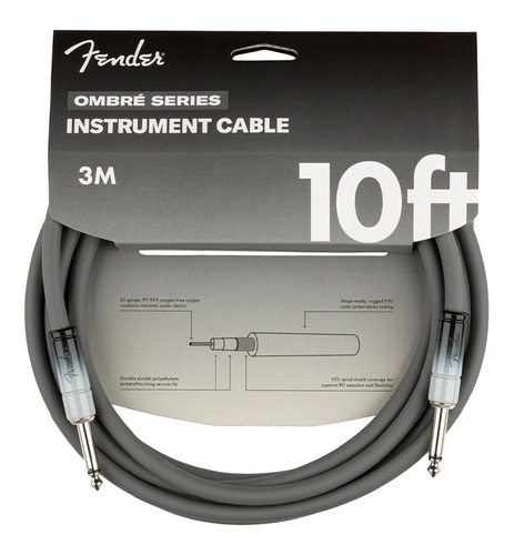 Fender Cable De Guitarra Bajo Fender Ombré Silver Series 3mt