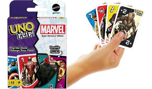 Juego De Cartas Uno Flip Marvel Mattel Games