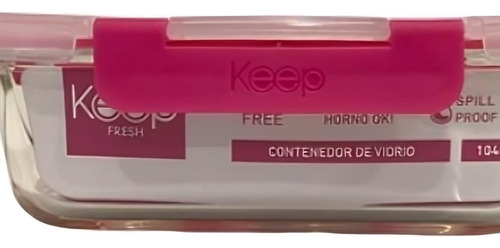 Hermetico Rectangular 1040ml Glass Keep Color Fucsia