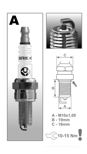 4x Bujias Brisk Ar10c Yamaha Yz250f 2012 - 2013