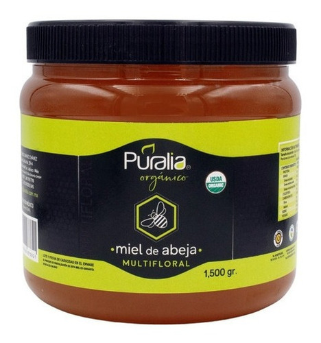 Puralia Orgánica miel multifloral liquida tarro 1500g.