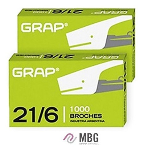 Broches Grap 21/6 X 1000 Monserrat X 3 Unidades