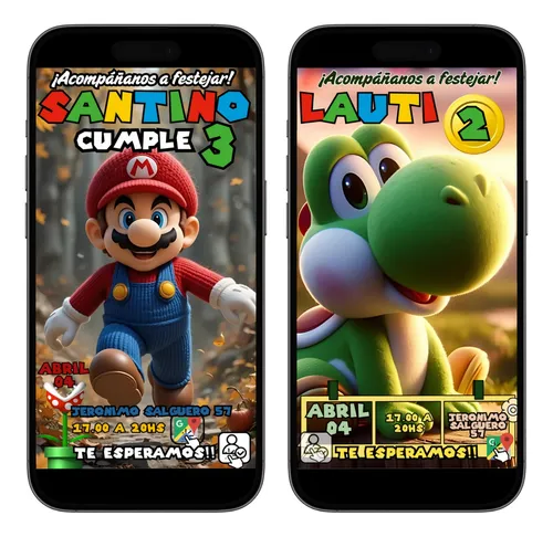 comprar Tarjeta Invitacion Digital Interactiva Mapa Whats Mario Bros
