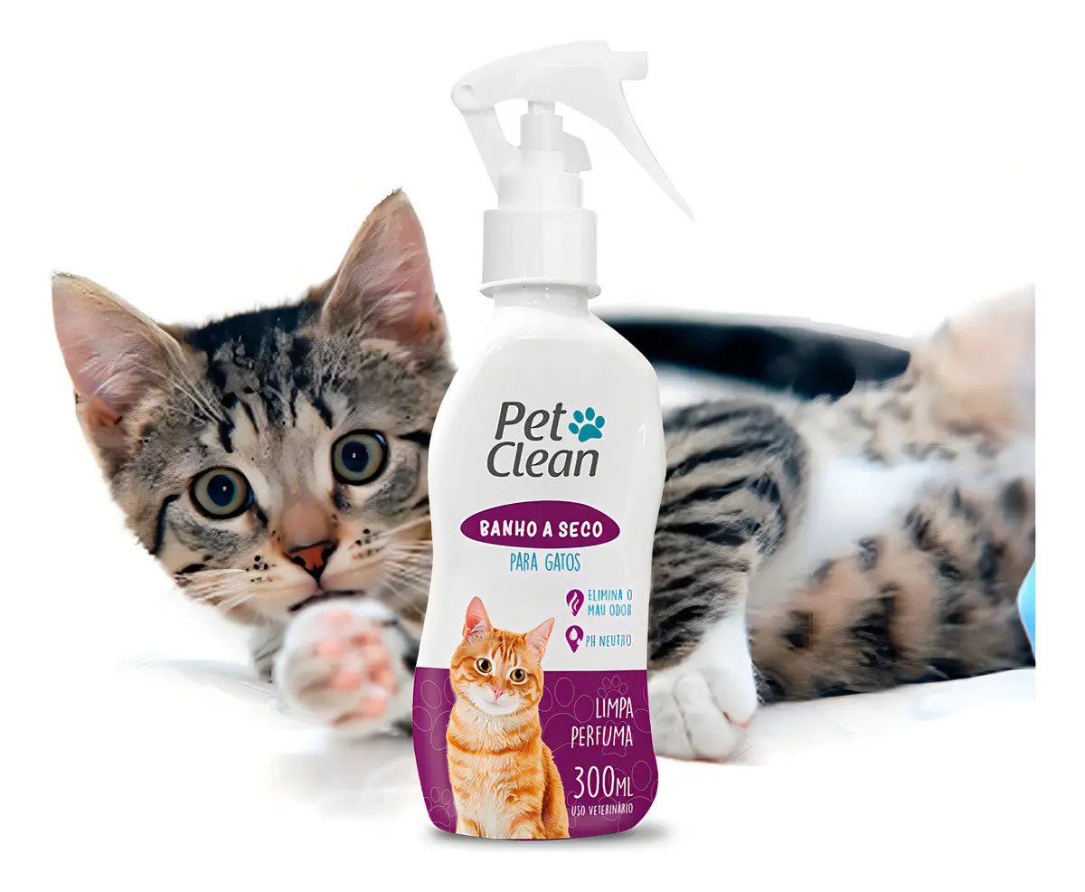 Banho A Seco Para Gatos Pet Clean Liquido 300 Ml