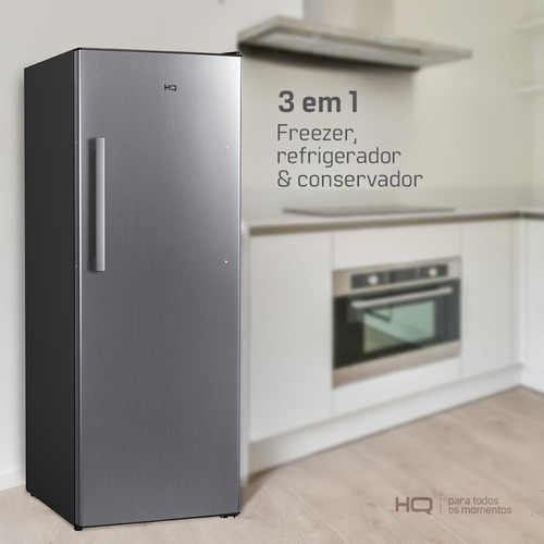 Freezer Vertical Hq Frost Free 330l Prata Hq-330fv/rff 127v