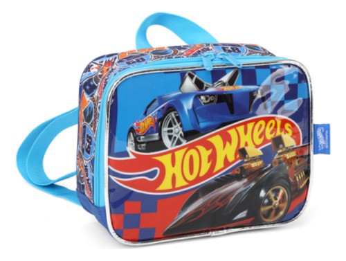 Lancheira Térmica Infantil Escolar Hot Wheels Luxcel Azul