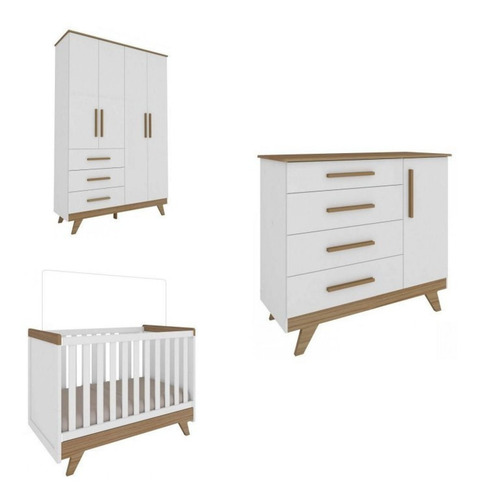 Imagem 2 de 10 de Quarto De Bebê Completo Com Cômoda, Berço E Guarda Dj