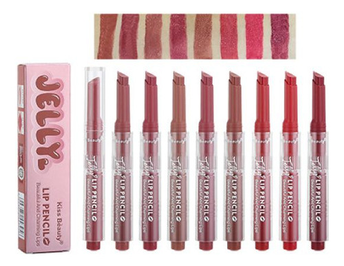 Set De 8 Labiales Lipstick Oil Click Hidratantes Con Brillo