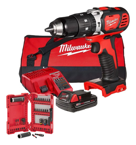 Taladro Atornillador Percutor Milwaukee 2607-159ax Con Bolso