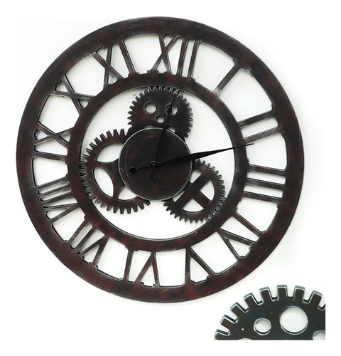 Reloj De Pared Mecánico Industrial De Madera Para Manualidad