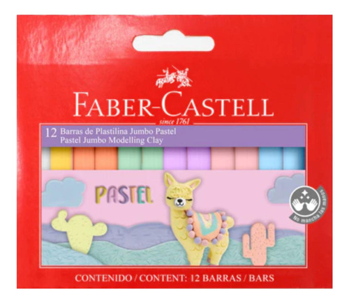 Plastilina Jumbo Pastel X 12 Faber - Castell