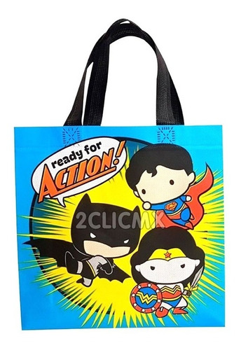 12 Bolsas Dulceros Superheroes Bolo Fiesta Dc Comics Niños 