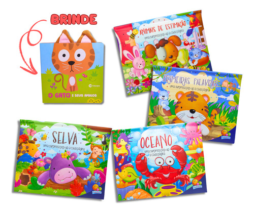 Kit Livros De Historinhas Infantis Pop Up Divertido Historias Em 3d Imagens Que Saltam Para Fora Das Paginas Ilustrativo Cores Vibrantes Resistente