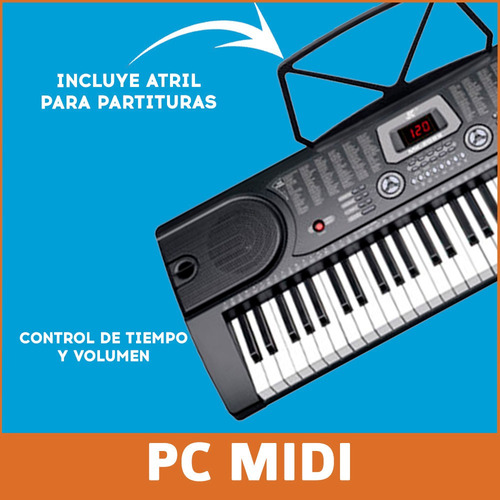 Imagen 4 de 7 de Teclado musical Meike MK-2089 61 teclas negro