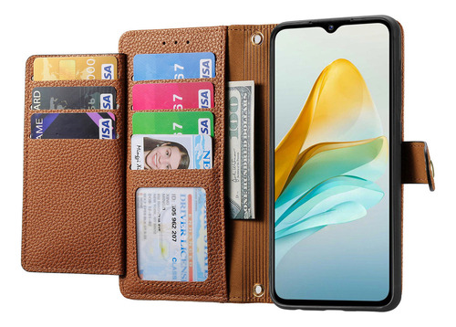 Y Funda Tipo Cartera De Piel Con Cierre Cruzado Con Cierre De