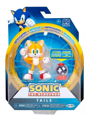 Figura Tails Articulada De Sonic The Hedgehog Con Accesorio 