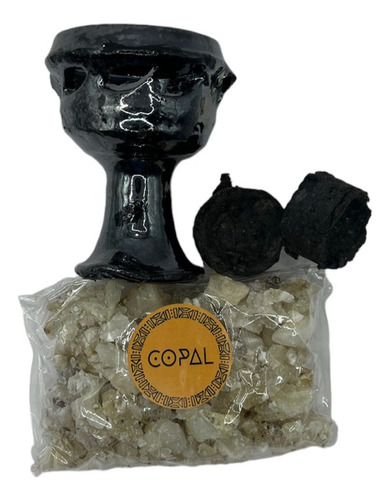 Kit Copalera Chica Copal Entero 150 Gramos + 7 Carbones 