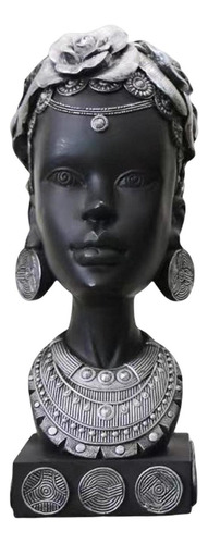Estatua Decorativa De Cabeza De Mujer Africana, Escultura
