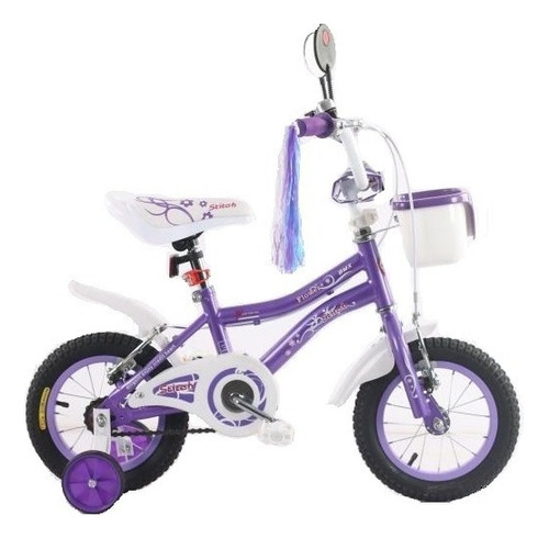 Bicicleta Niña Rodado 12, C/rueditas - Mundo Motos Color Violeta