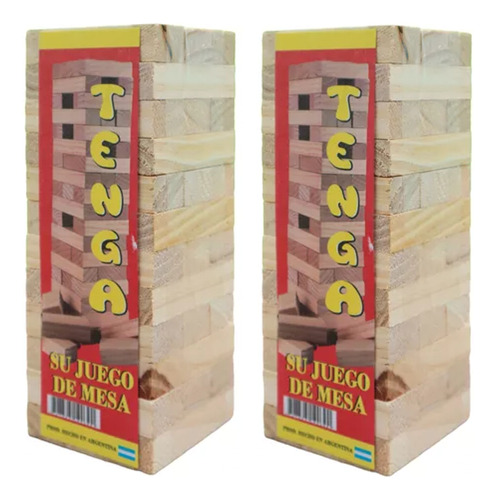 Pack X2 Juego De Mesa Tenga Madera Jenga Habilidad E Ingenio