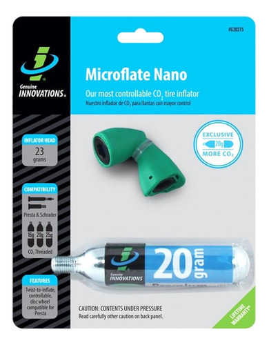 Inflador Nano Co2 Genuine Innovations 23 G Presta Y Schrader