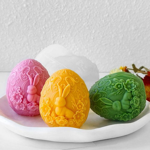 Molde 3d De Silicona Para Huevos De Pascua Y Velas De Aromat