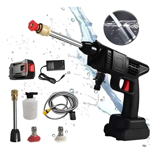 Lavadora Portátil 48v Alta Pressão 2 Baterias Recarregável Cor Preto
