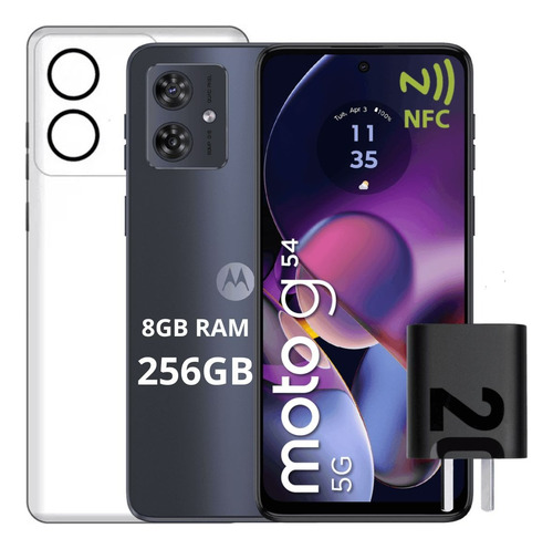 Celular Motorola Moto G54 5g Dual Sim 256gb 8gb Ram Ip54 Nfc Azul Oscuro