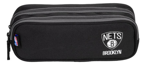 Estojo 2 Compartimentos Nba Legend - Brooklyn Nets Cor Preto