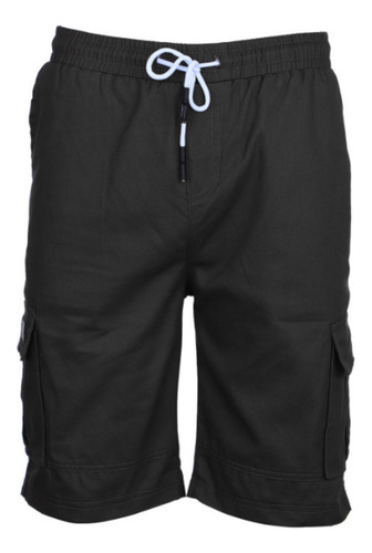 Bermuda Short Casual Playa Bolsas Cargo Gabardina