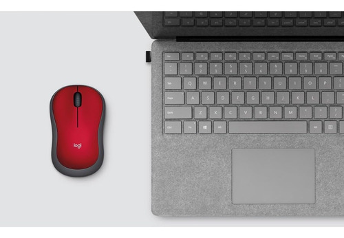 Ratón Óptico Inalámbrico Logitech M185 De 24 Ghz, Rojo