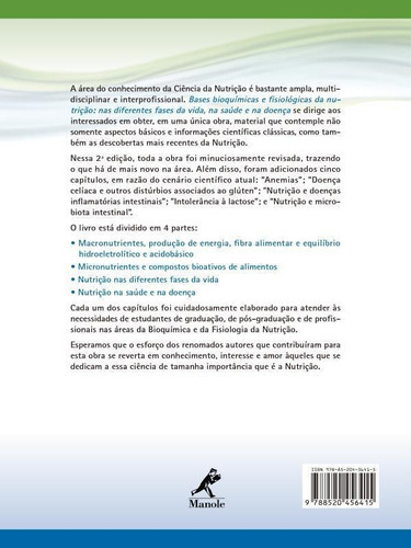 Bases Bioquímicas E Fisiológicas Da Nutrição: Nas Diferentes Fases Da Vida, Na Saúde E Na Doença, De Cozzolino, Silvia Maria Franciscato. Editora Manole, Capa Mole Em Português