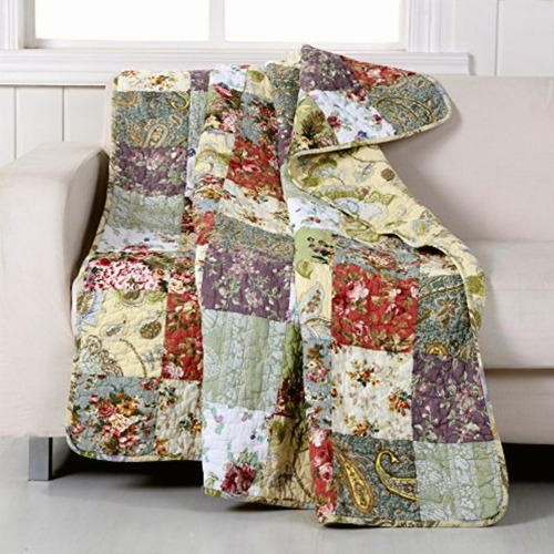 Greenland Home Blooming Prairie Manta Acolchada De Retazos Color Multi