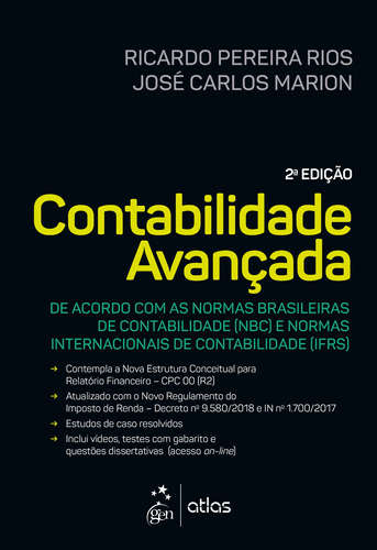 Contabilidade Avançada, de Marion, José Carlos. Editora Atlas Ltda., capa mole em português, 2020