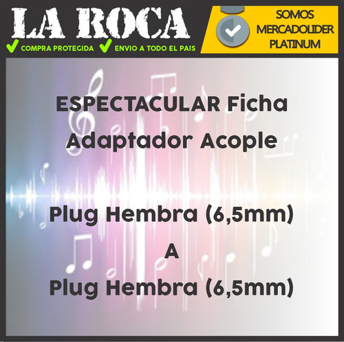 Imagen 4 de 9 de Adaptador Acople Plug Hembra 6.5 A Plug Hembra 6.5