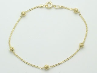 Pulseira Rommanel Fio Cadeado Globos Vazados Fol 18k 550488