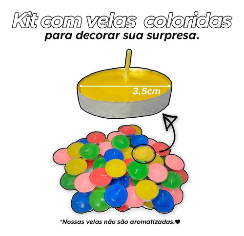 Imagem 2 de 6 de Kit Surpresa Romântica 200 Pétalas 7 Velas 2 Balão Coração