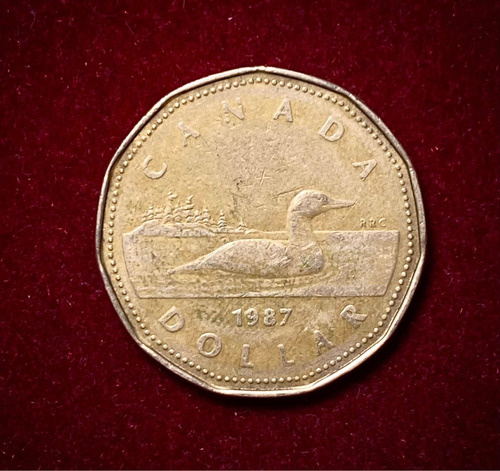 Moneda 1 Dólar Canadá 1987 Km 1987 Elizabeth 2